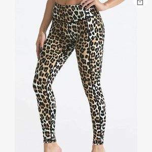 Leopard print workout pants-high waist